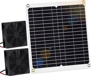 Ventilatore alimentato da pannelli solari 12 W ventilatore con pannelli solari DC doppio ventilatore - per piccoli pollai kasseggiature capanne - abitazioni animali uscite finestre