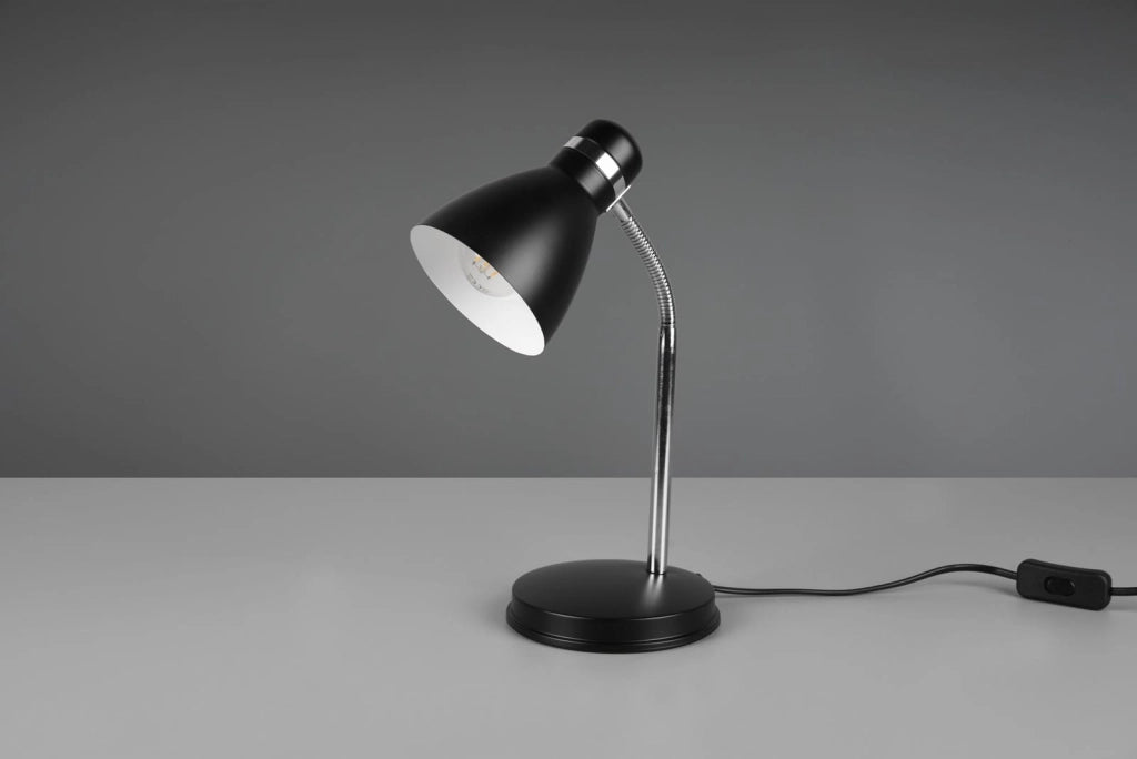 Lampada da scrivania RL Harvey nera metallo orientabile E27