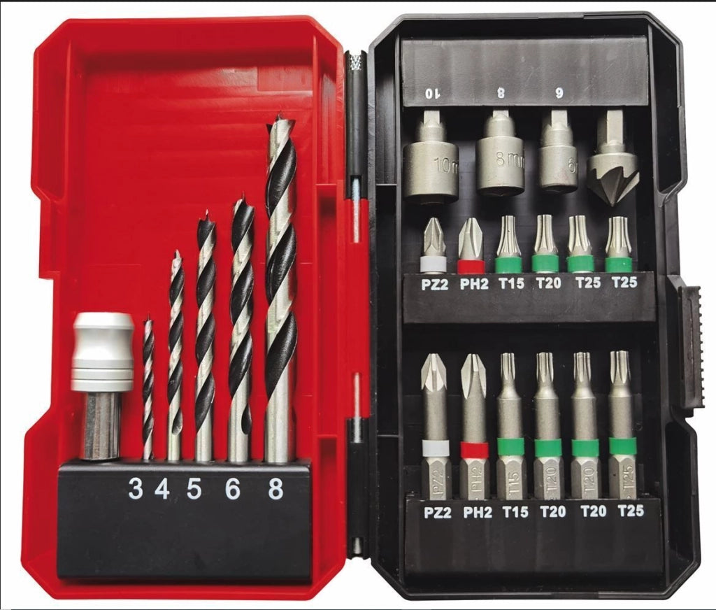 Trapano Avvitatore a Batteria TE-CD 18-45 3X-Li 22 (2x2,0 Ah)  - Set punte e bit da 22 pezzi