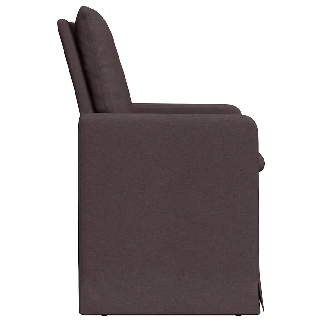 Sedie da pranzo 2 pcs Marrone scuro 57 x 67 x 98 cm Tessuto