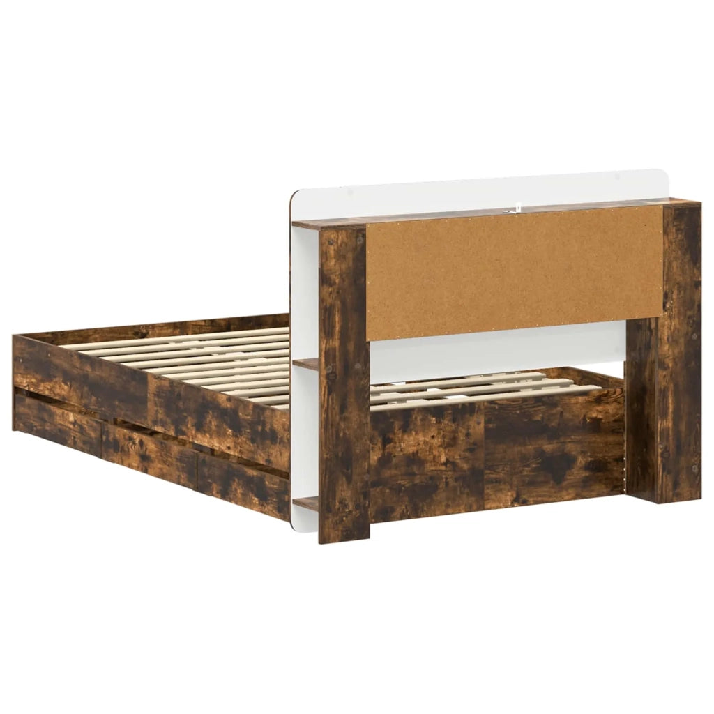 Telaio del letto con storage Rovere Fumo 120 x 190 cm 3434025