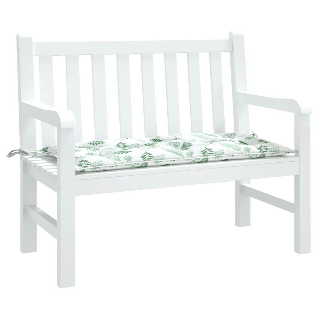 vidaXL Cuscino Panca Giardino con Motivo a Foglie 110x50x7 cm Tessuto