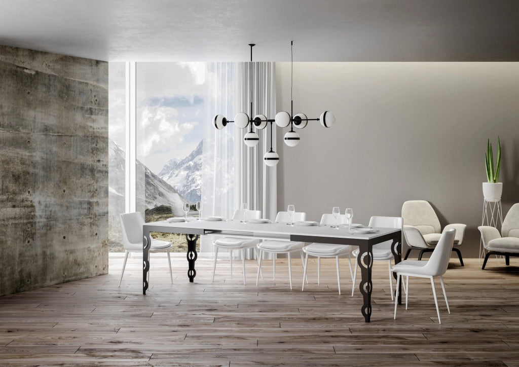 Tavolo Allungabile 120-224x90x80 cm Karamay Evolution Bianco Frassino