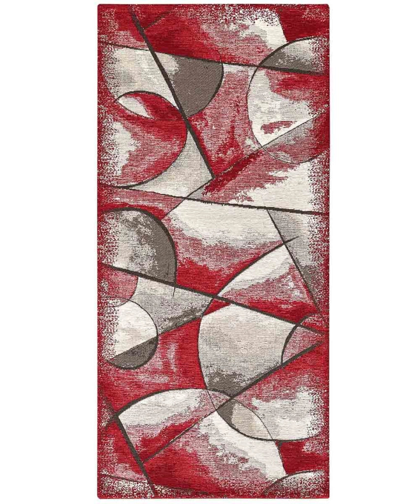 Tappeto moderno UNIVERSO ROSSO astratto quadro arte contemporanea, passatoia cucina multiuso lavabile in lavatrice e anti-scivolo cm.55x280