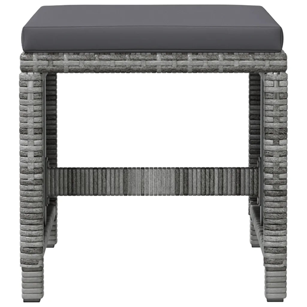 Set Sedie da Giardino con Poggiapiedi 4 pz in Polyrattan Grigio cod mxl 23211