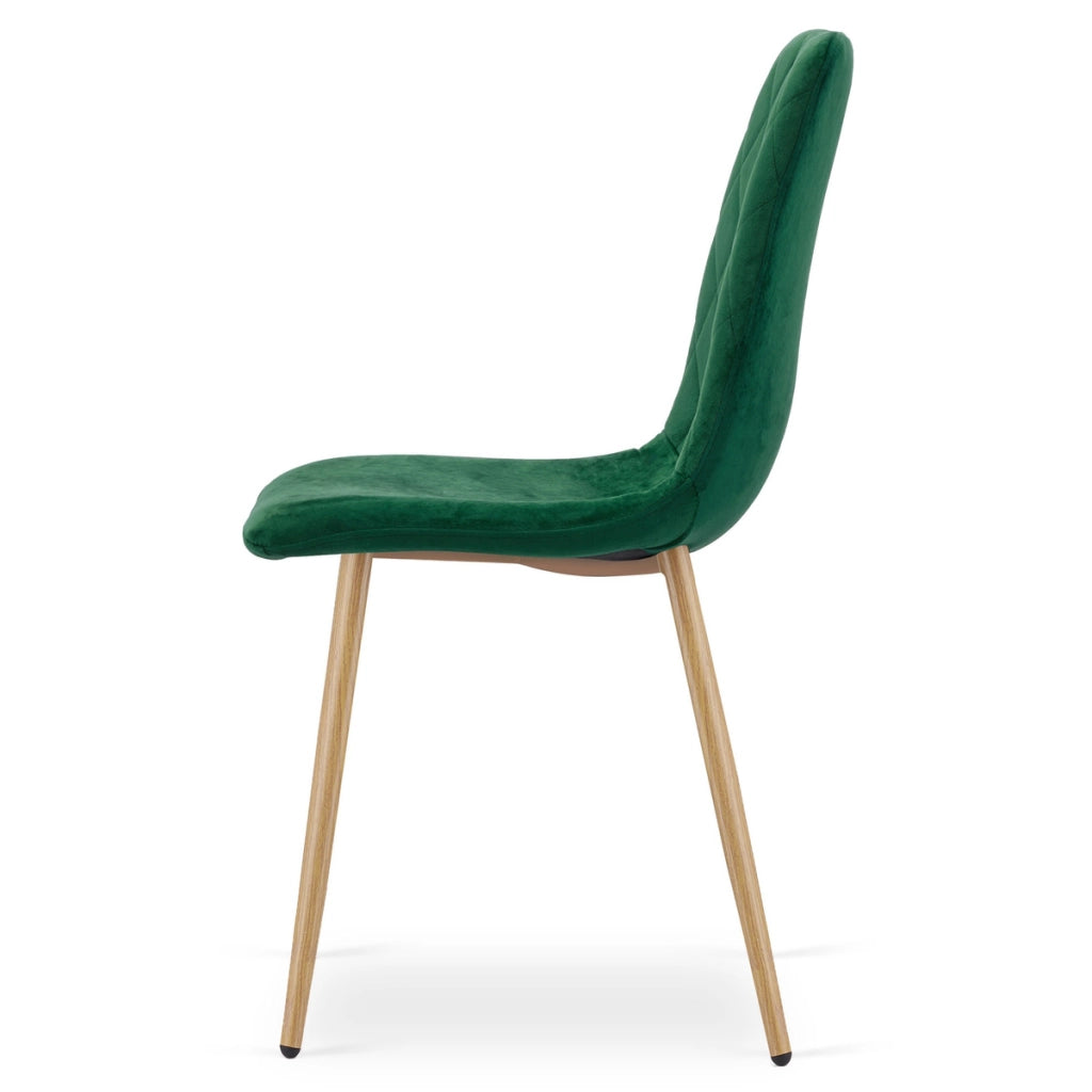 Set di 2 sedie Turin in velluto verde smeraldo