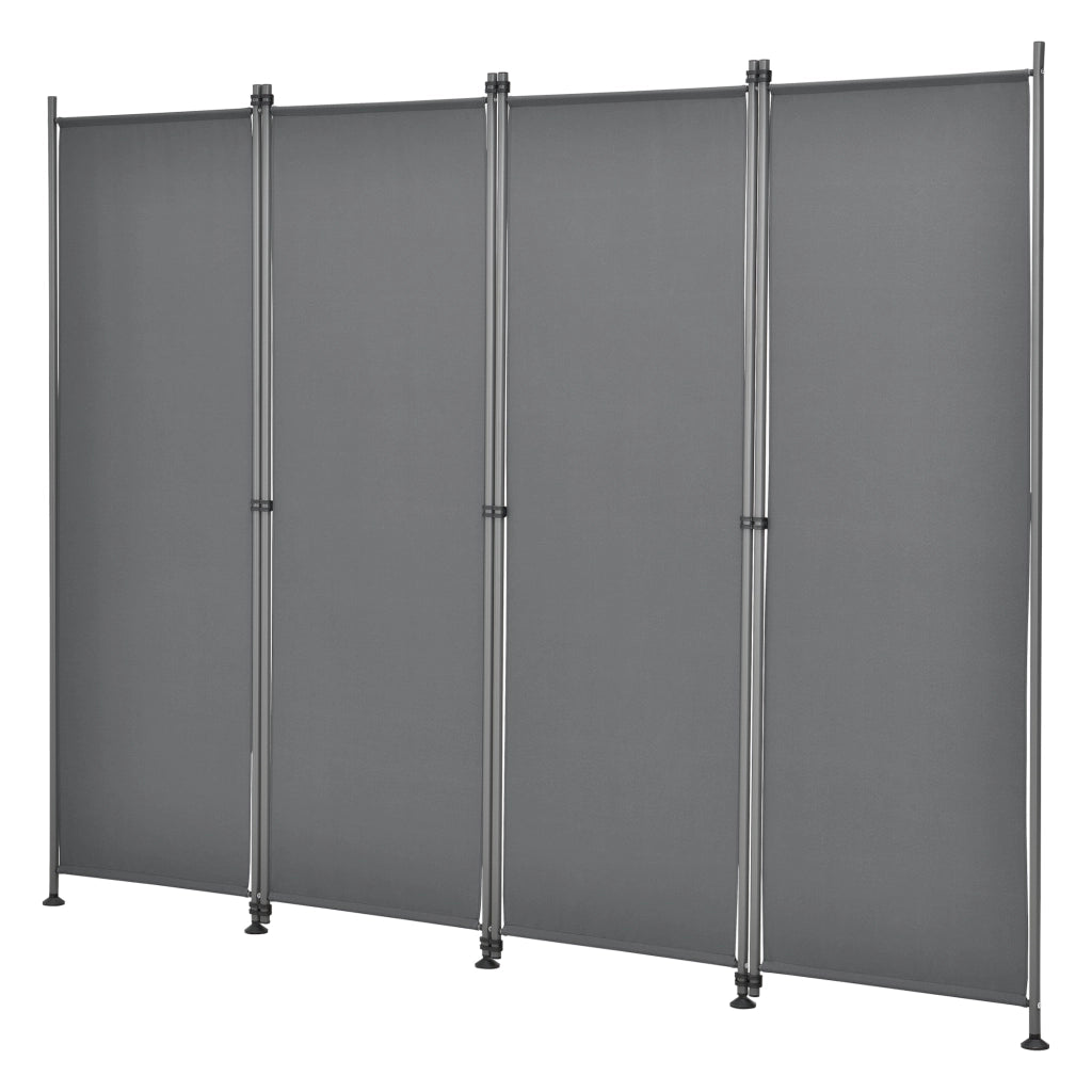 Paravento Modica a 4 Pannelli Parete Divisorio con Struttura Pieghevole (AxL) 170x215 cm - Grigio Medio pro.tec
