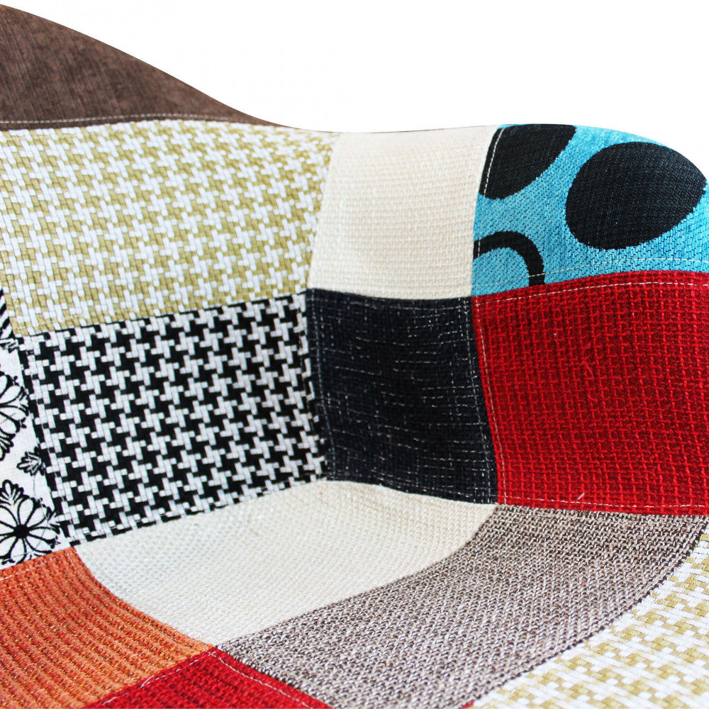 Poltrona Dondolo Moritz 53x47x82 h cm in Legno Patchwork