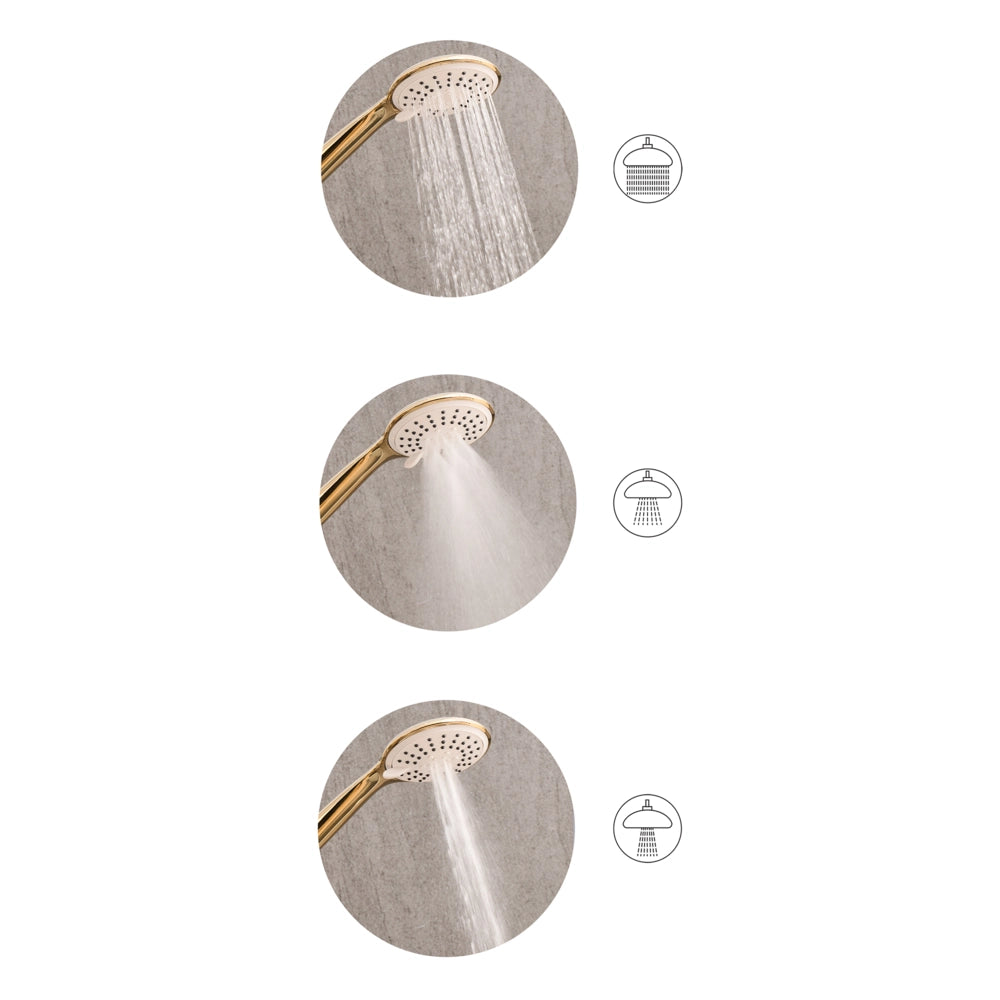 Set doccia con tubo flessibile 3 modalità di spruzzo Metallo Oro classico moderno