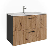 Vicco Set di mobili da bagno Antracite/Artisan 2 parti