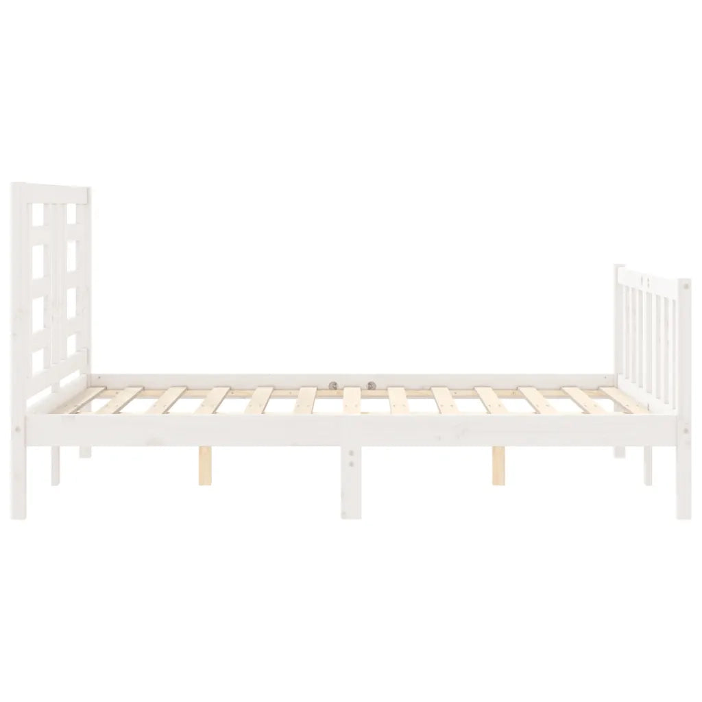 Giroletto senza Materasso-Struttura Letto Bianco 140x200 cm Legno Massello Pino 929200