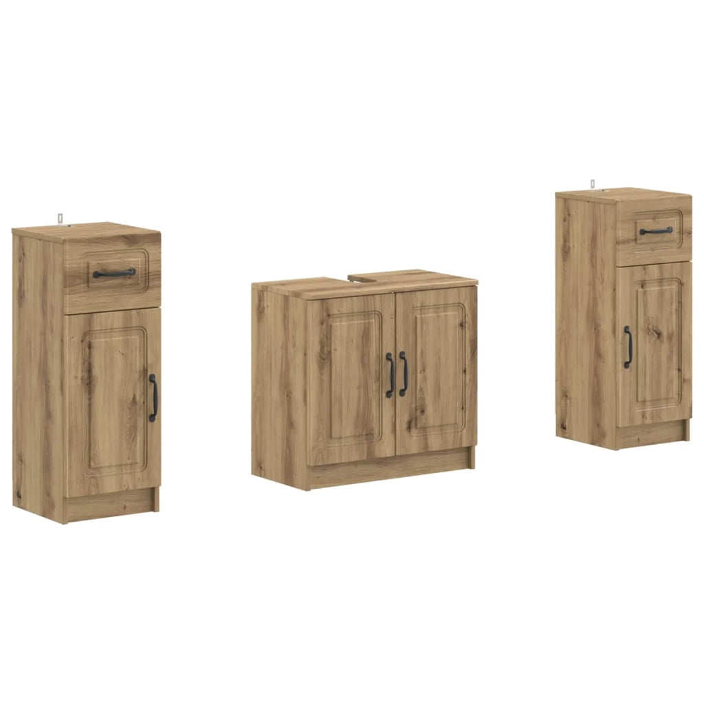 Set di Armadi da Bagno da 2 Pezzi UTRECHT Rovere Artigianale 3418061