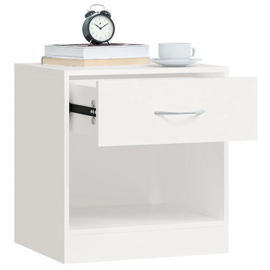 Comodini 2 pz con Cassetto Bianchi 242547