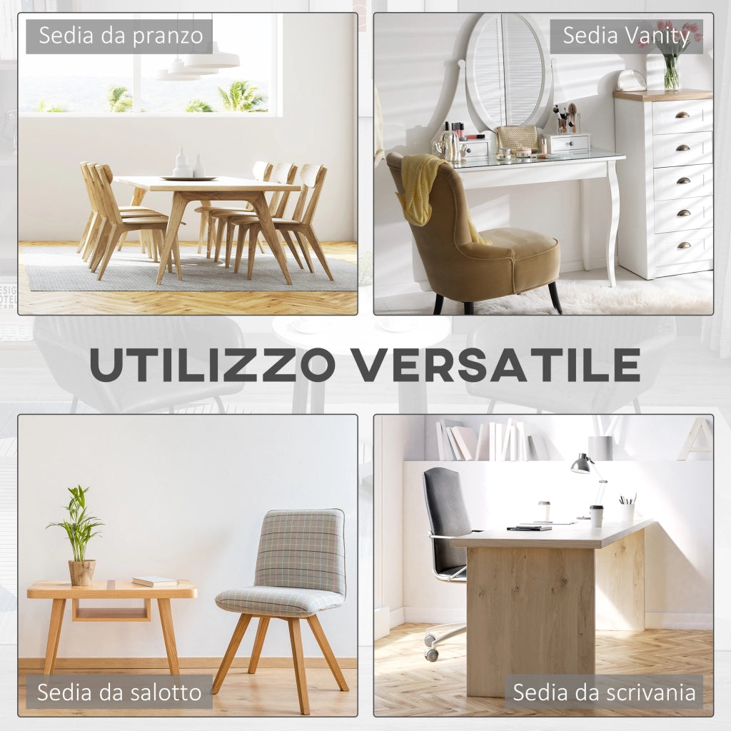 Set 2 Sedie da Pranzo Imbottite in Similpelle ¨C Zephmum ¨C Marrone 60x56.5x85