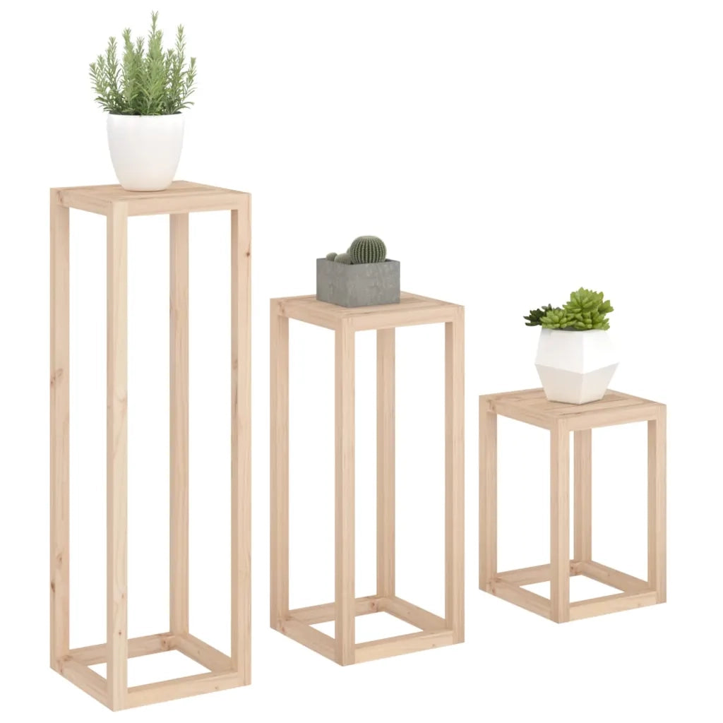 Set Supporti per Piante 3 pz in Legno Massello di Pino cod mxl 73466