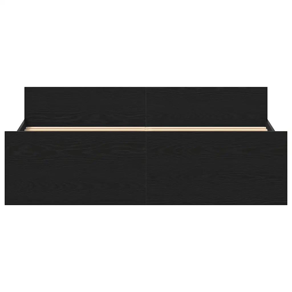 Giroletto senza Materasso Rovere Nero 160x200 cm Truciolato 3329321