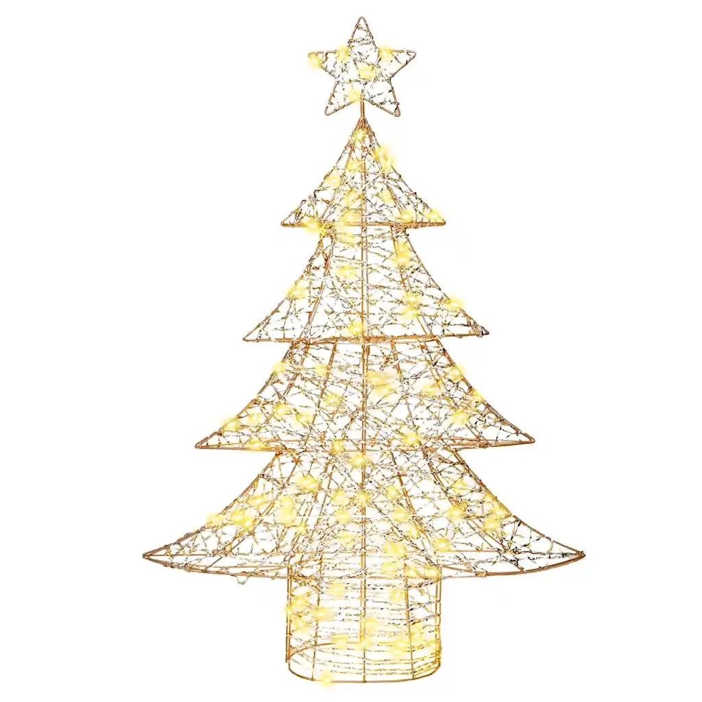 Albero di Natale | Decorazioni natalizie con 120 LED Bianco caldo 120,5 cm PET