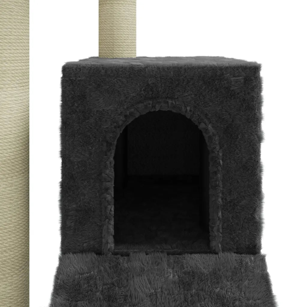 Albero per Gatti con Tiragraffi in Sisal Grigio Scuro 92 cm cod mxl 9191