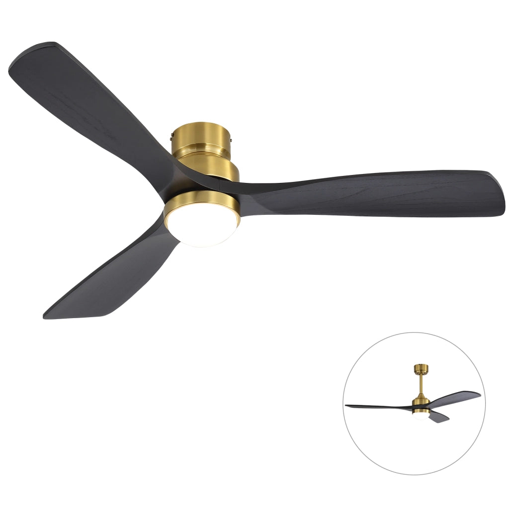 Ventilatore da soffitto reversibile con LED dimmerabile, 6 velocit¨¤ e telecomando, oro
