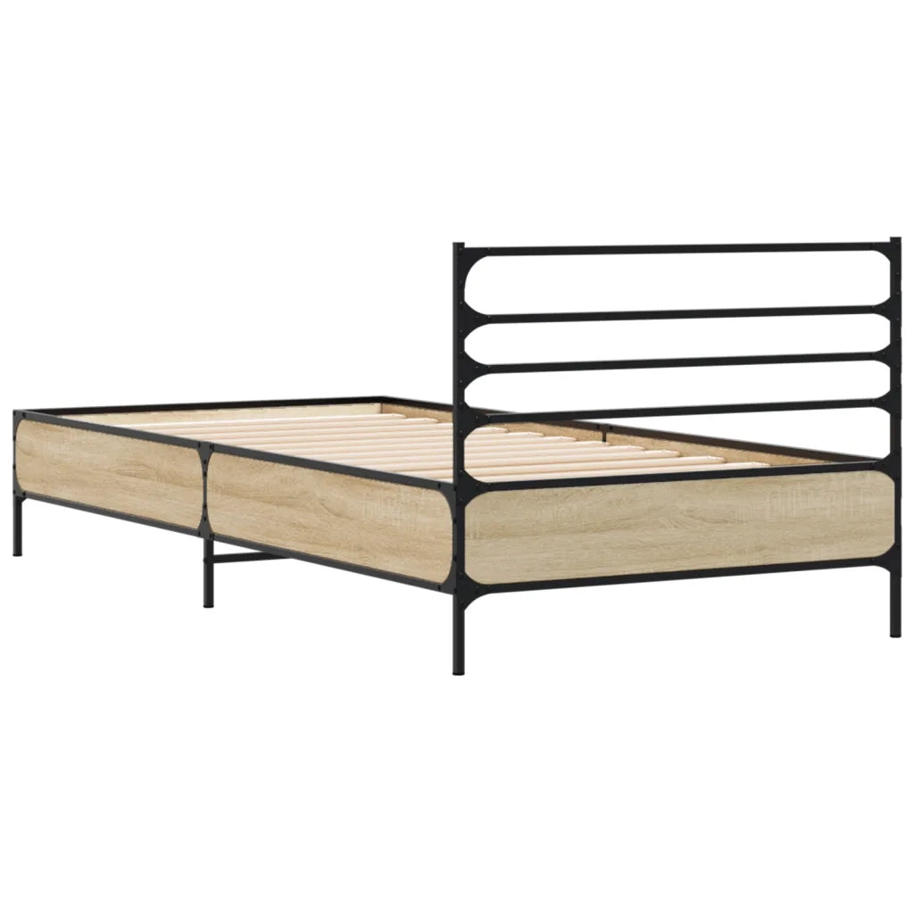 Giroletto Rovere Sonoma 90x190cm in Legno Multistrato e Metallo 845628