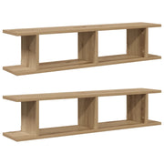 2 pz Mensole da Parete | Scaffali a Parete | Ripiano a parete Artigianale 90x18x20 cm in Truciolato