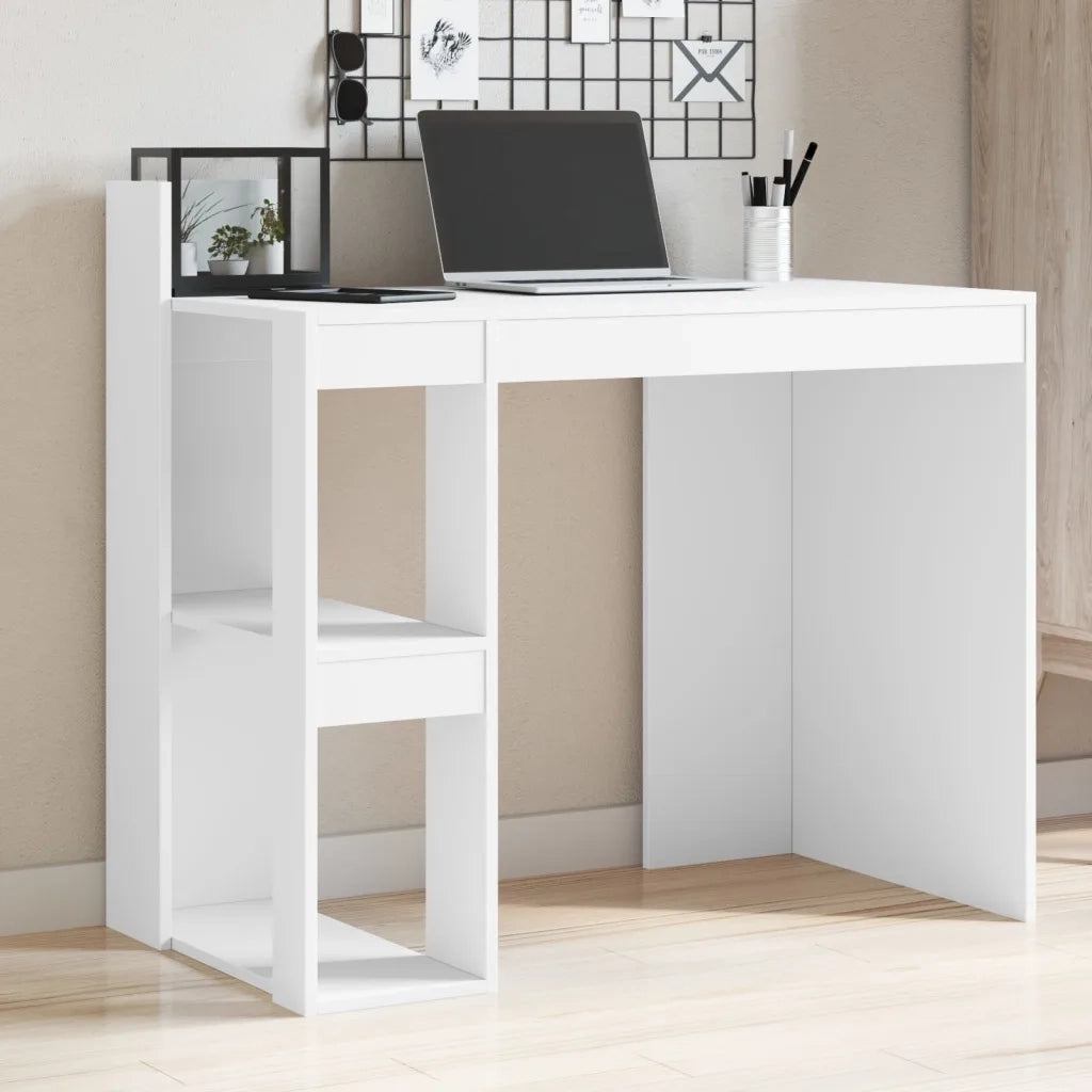 vidaXL Scrivania Ufficio Bianca 103,5x56,5x94 cm in Legno Multistrato
