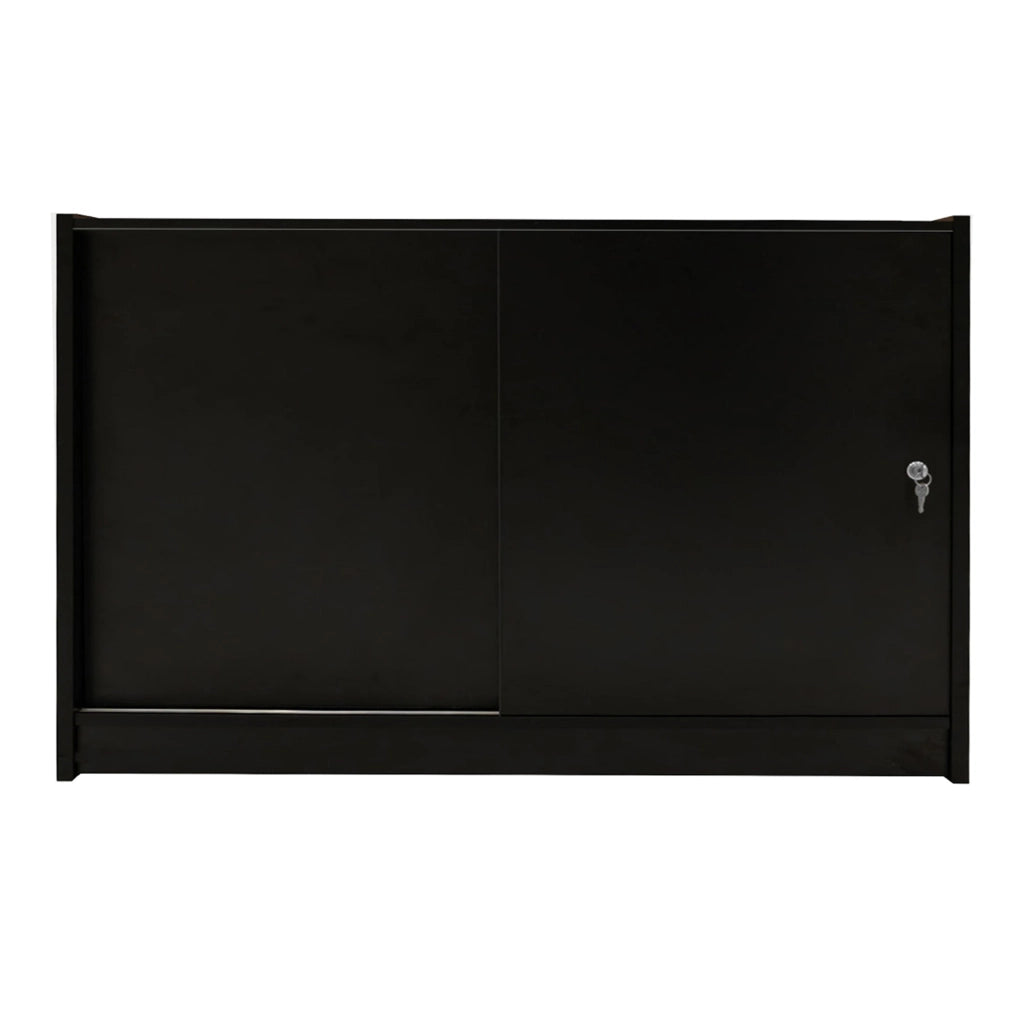 Bancone LED B1500 Nero con 1 Ripiano a Vista e 2 Ripiani Chiusi