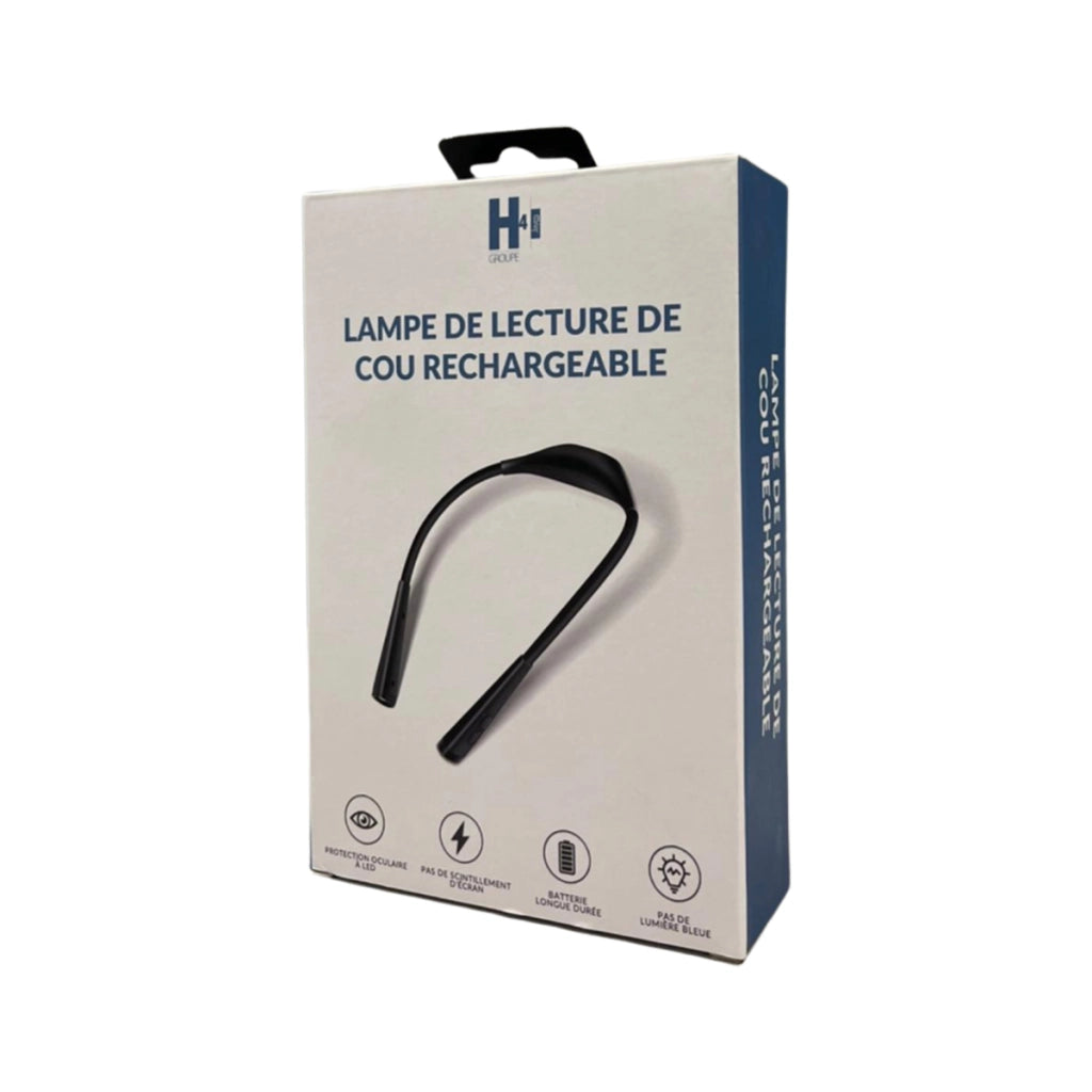 Lampada da Lettura Ricaricabile con Girocollo e Bracci Flessibili a LED Nero Partel