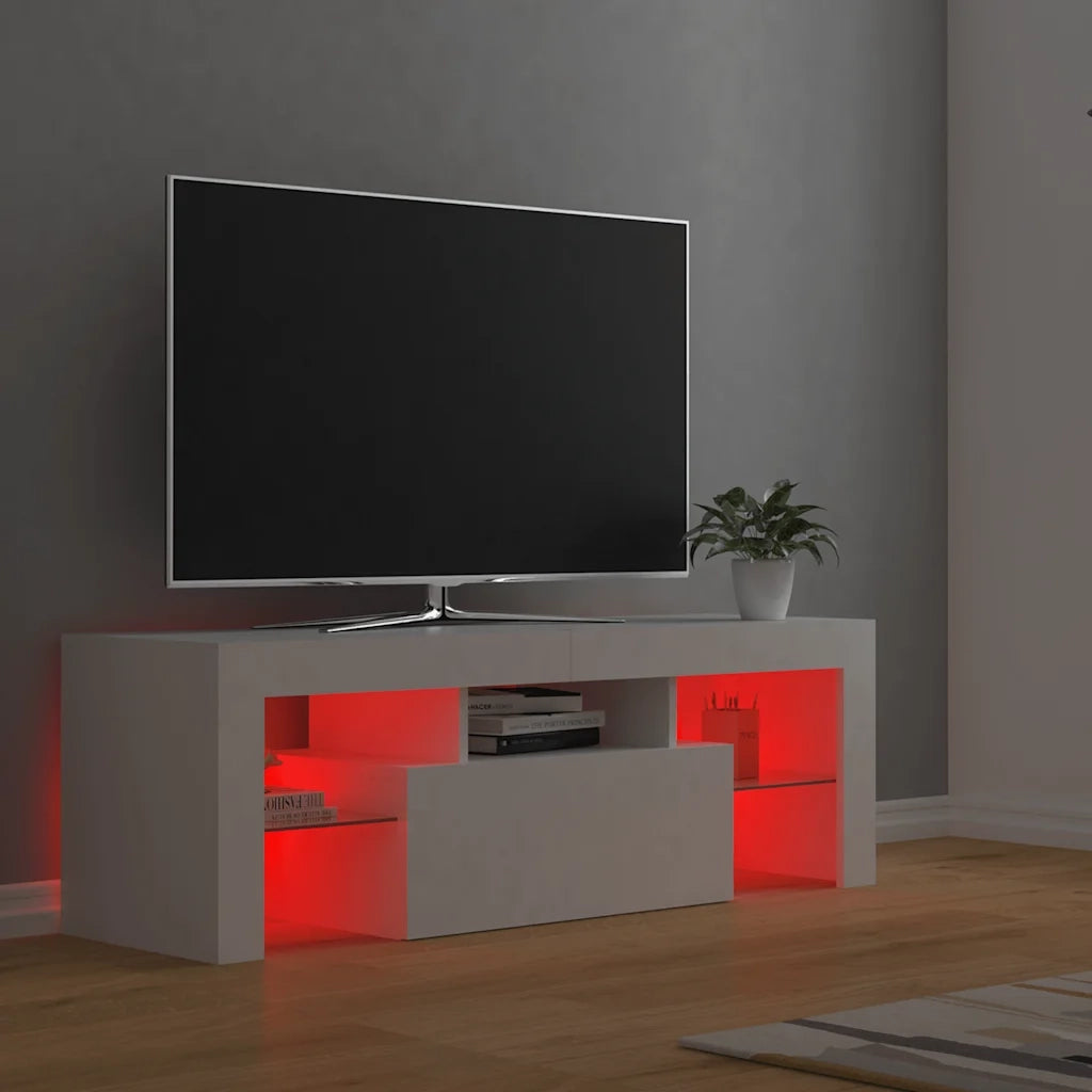 Mobile Porta TV con Luci LED Bianco 120x35x40 cm 804346