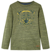 Maglietta da Bambino Maniche Lunghe Cachi MÃ©lange 104cod mxl 108136