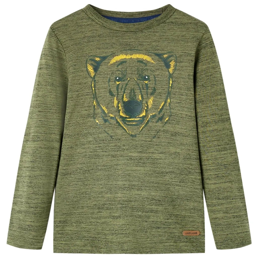 Maglietta da Bambino Maniche Lunghe Cachi MÃ©lange 104cod mxl 108136