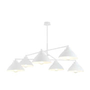 Lampadario Minimal Castore Acciaio Bianco 6 Luci E27 Ip20