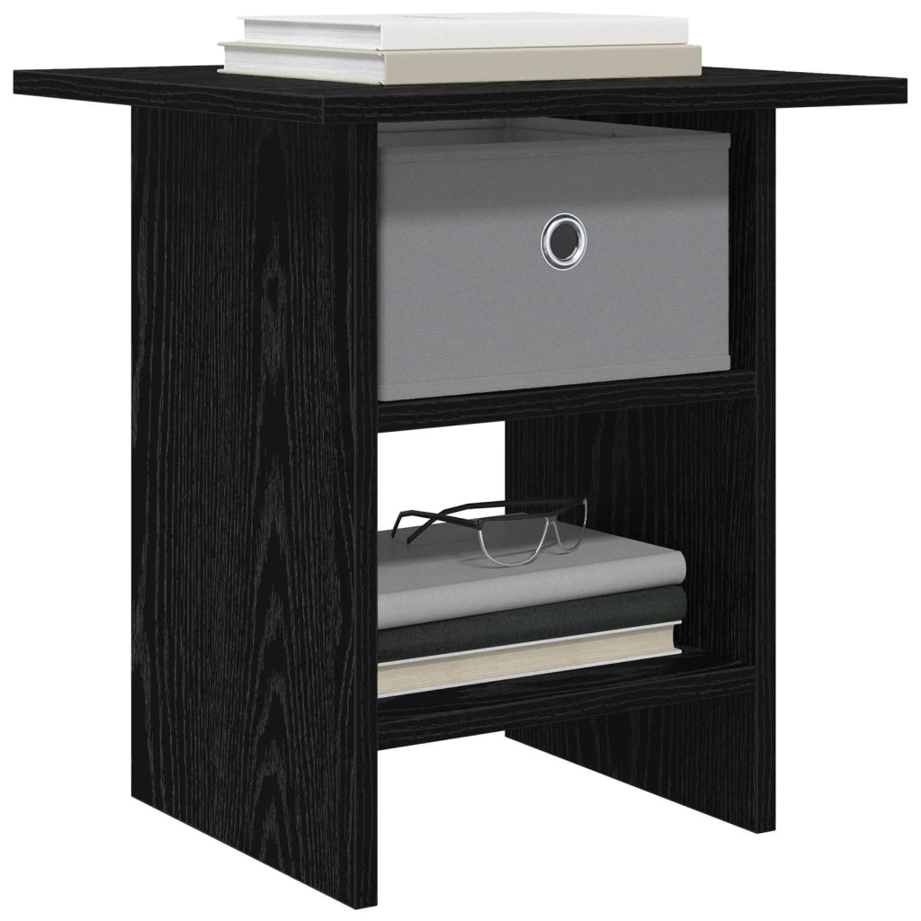 Comodino 2 pcs Rovere Nero 41 x 40 x 45 cm Legno multistrato 8000439