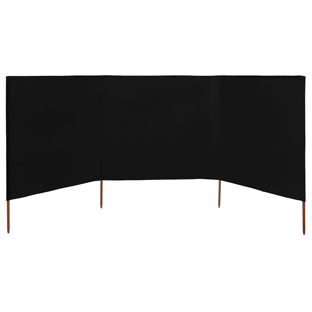 Paravento a 3 Pannelli in Tessuto 400x120 cm Nero CFW7942623