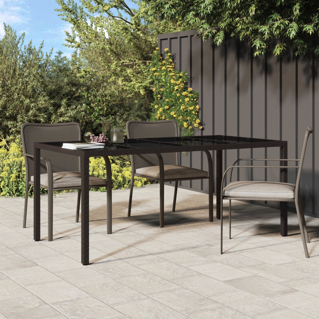 Tavolo da giardino marrone 190x90x75 cm polyrattan