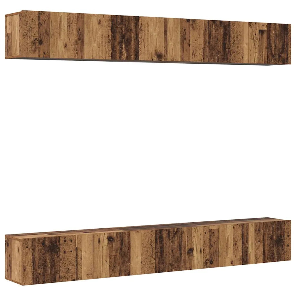 vidaXL Set mobile TV 6 pcs Legno vecchio 80 x 30 x 30 cm