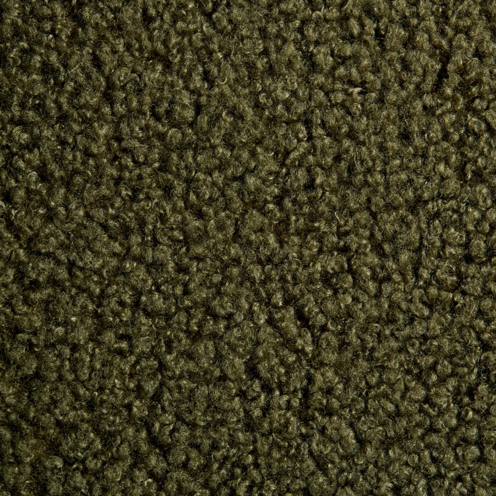 Set di 2 sedie Boucle con gambe effetto legno senza braccioli e tappi per gambe design retrò sedute da sala da pranzo verde scuro
