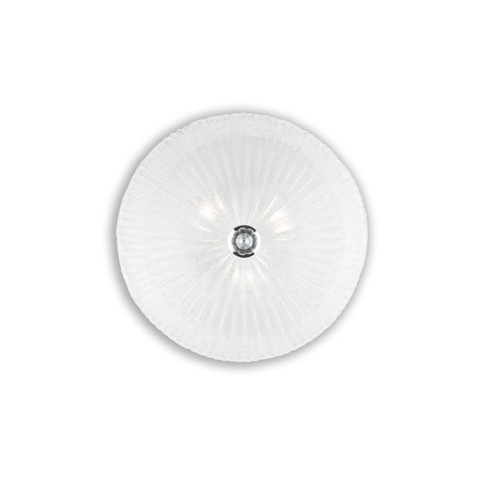 Plafoniera Classica Shell Vetro Trasparente 3 Luci E27