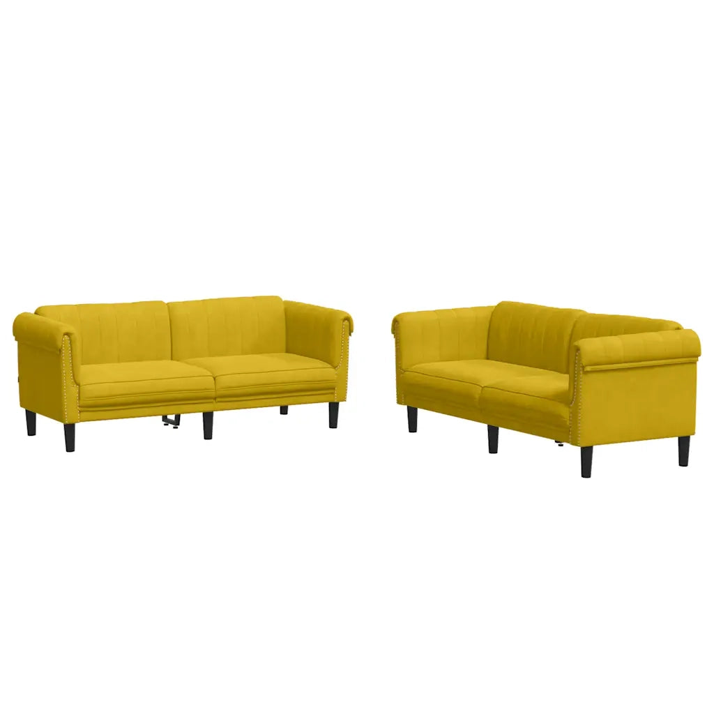 Set di Divani 2 pz Giallo in Vellutocod mxl 116513