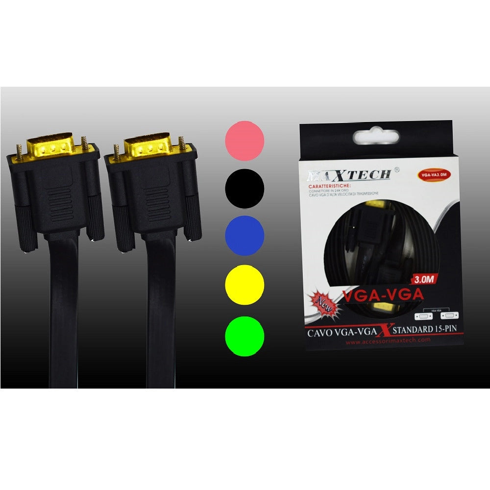 Trade Shop - Cavo Vga - Vga Standard 15 Pin Cavo 3 Metri Per Monitor Vga Maxtech Vga-va3.0m -
