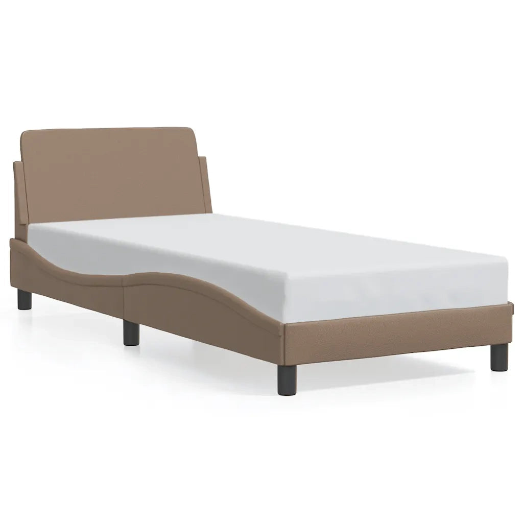 Giroletto-Struttura Letto Dover Cappuccino 80x200 cm in Similpelle
