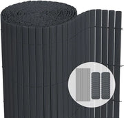 Schermo di protezione esterno extra resistente con clip di fissaggio a doppia faccia per giardino, balcone e terrazza - Resistente alla corrosione e all'usura - 80 x 500 cm - Grigio