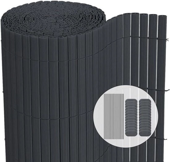 Schermo di protezione esterno extra resistente con clip di fissaggio a doppia faccia per giardino, balcone e terrazza - Resistente alla corrosione e all'usura - 80 x 500 cm - Grigio