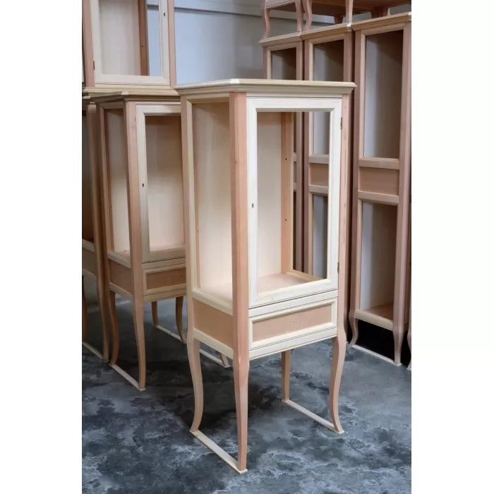 Vetrina classica 1 porta 1 cassetto in legno grezzo l.55 p.40 h.140 - Mobili 2G