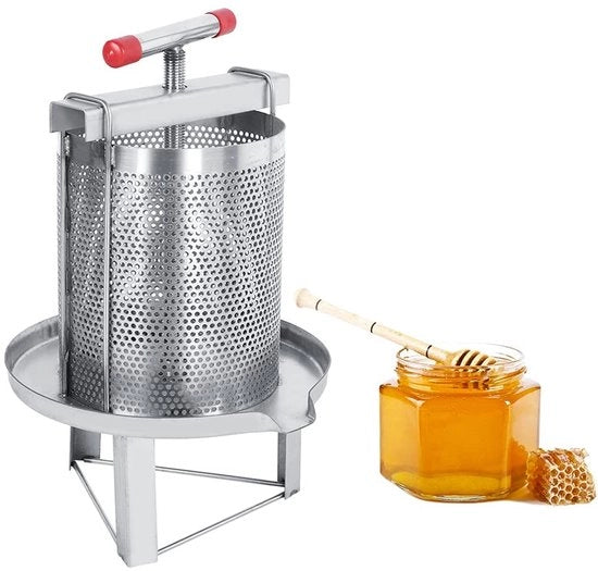 Presse per miele in acciaio inossidabile - Manuale - Attrezzo per apicoltura - Filtro - Multifunzionale - Altezza 47,5 cm - Estrattore di miele