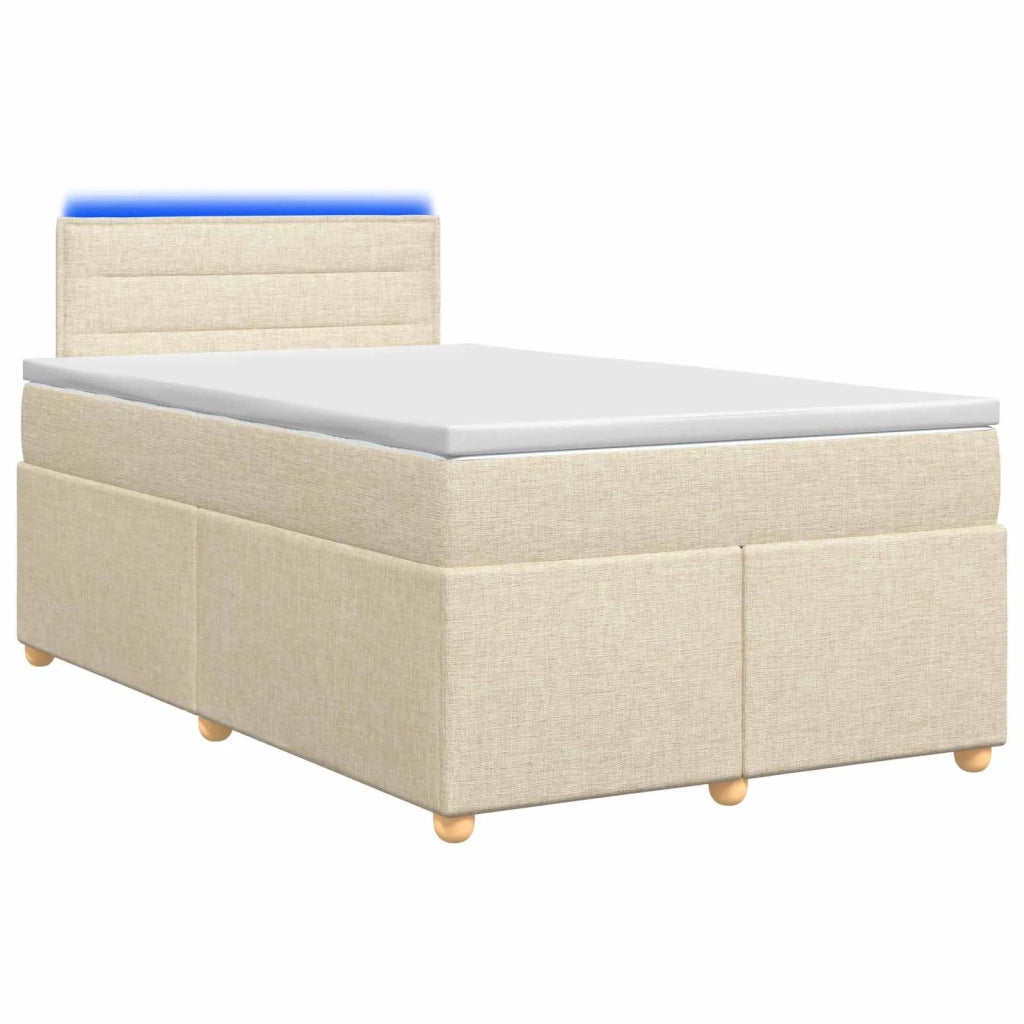Letto box spring con materasso Crema 120 x 190 cm Tessuto 3452371