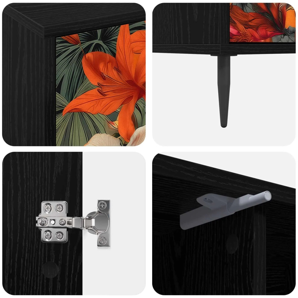 Mobile TV GENNEP 102 x 33 x 51 cm Rovere Nero 8007055