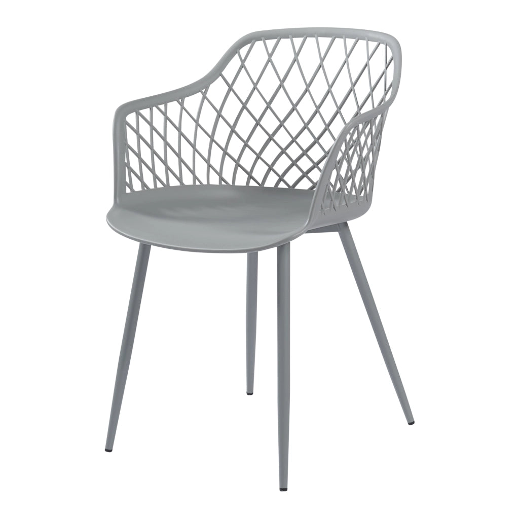 Set Kangasniemi di 2 Sedie da Sala Schienale a Rete - Grigio chiaro [en.casa]