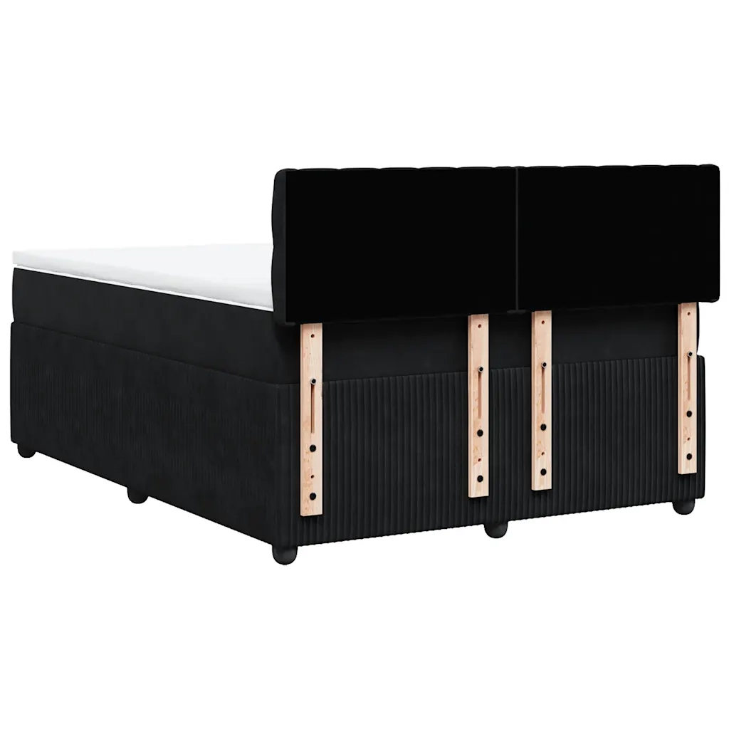 Giroletto a Molle con Materasso Nero 140x190 cm in Velluto 3287742