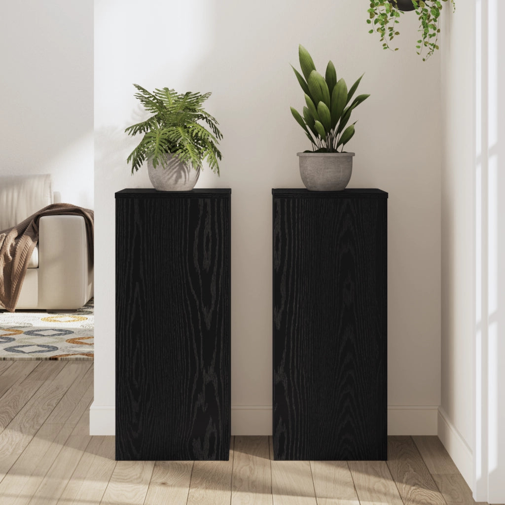 Supporti per Piante 2 pcs Quercia Nera 30x30x70 cm Legno Lavorato